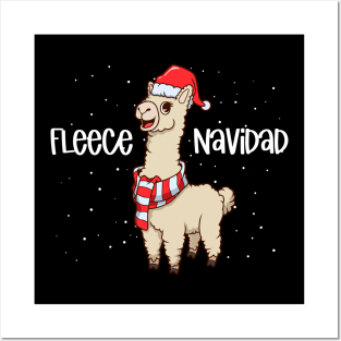 Christmas llama - Fleece Navidad Posters and Art